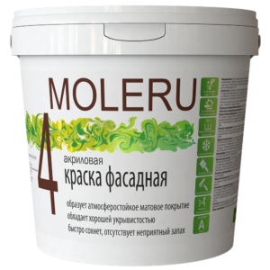Краска MOLERU 4 акриловая фасадная 25кг